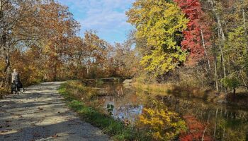 Fall Colors near Violettes Lock by Jan Branscome