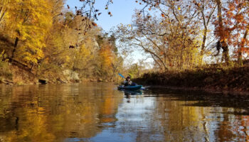 Paddler on Canal Near Violette's Lock by Barry Miller